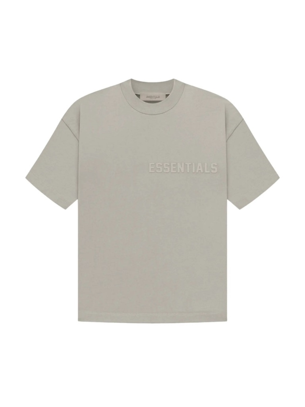 Essentials Men's Stone Crewneck T-Shirt with Raised Logo